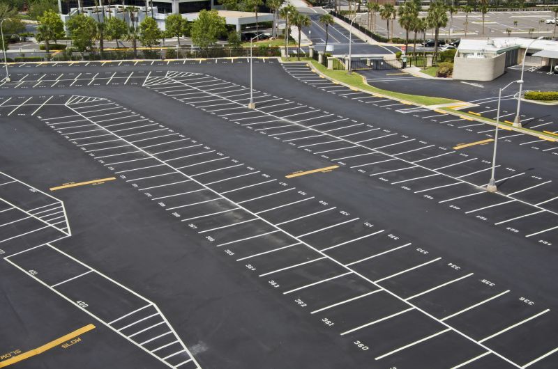 Finished parking lot markings